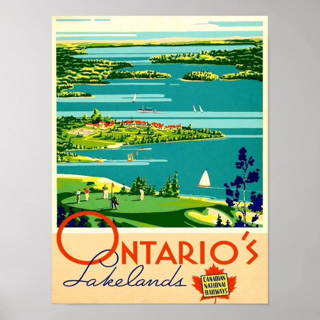 Ontario Vintage Travel Poster (Front)