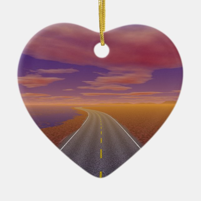 OnTheRoadAgain - Lonesome Trucker Ceramic Ornament (Front)