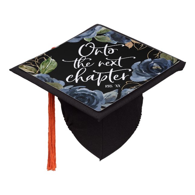 Onto the next chapter | Floral Graduation Cap (Angled)