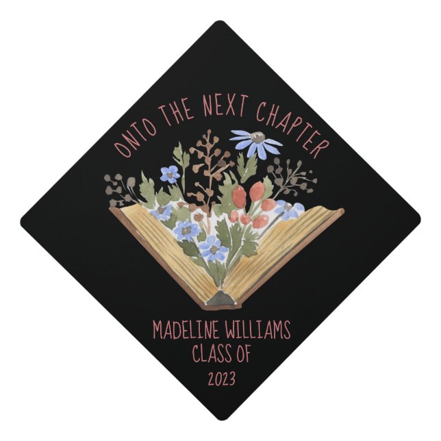 Onto the Next Chapter Graduation Cap Topper (Front)