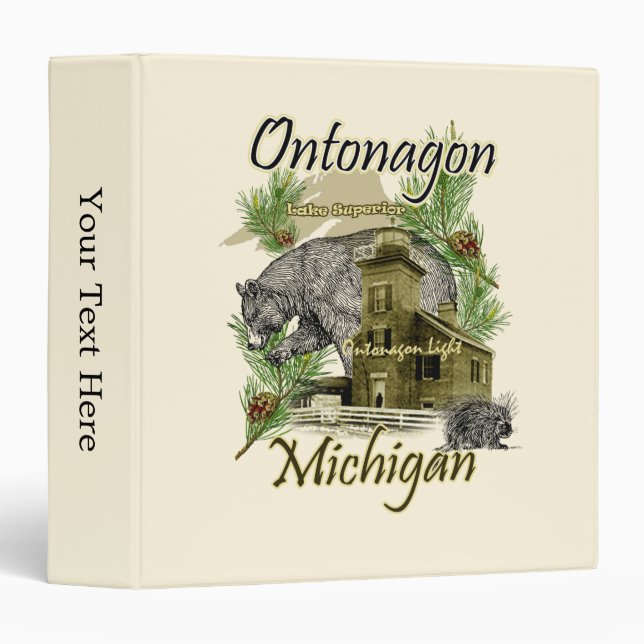 Ontonagon Light Lighthouse Michigan Binder (Front/Spine)