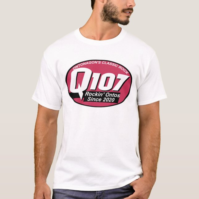 Ontonagon Q107 Classic Rock T-shirt (Front)