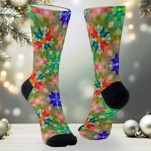 Onward and Upward Christmas Festive Pattern Socks