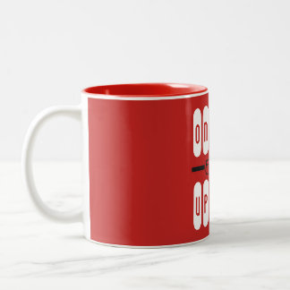 Onward and Upward Red White Motivational Quote Two-Tone Coffee Mug