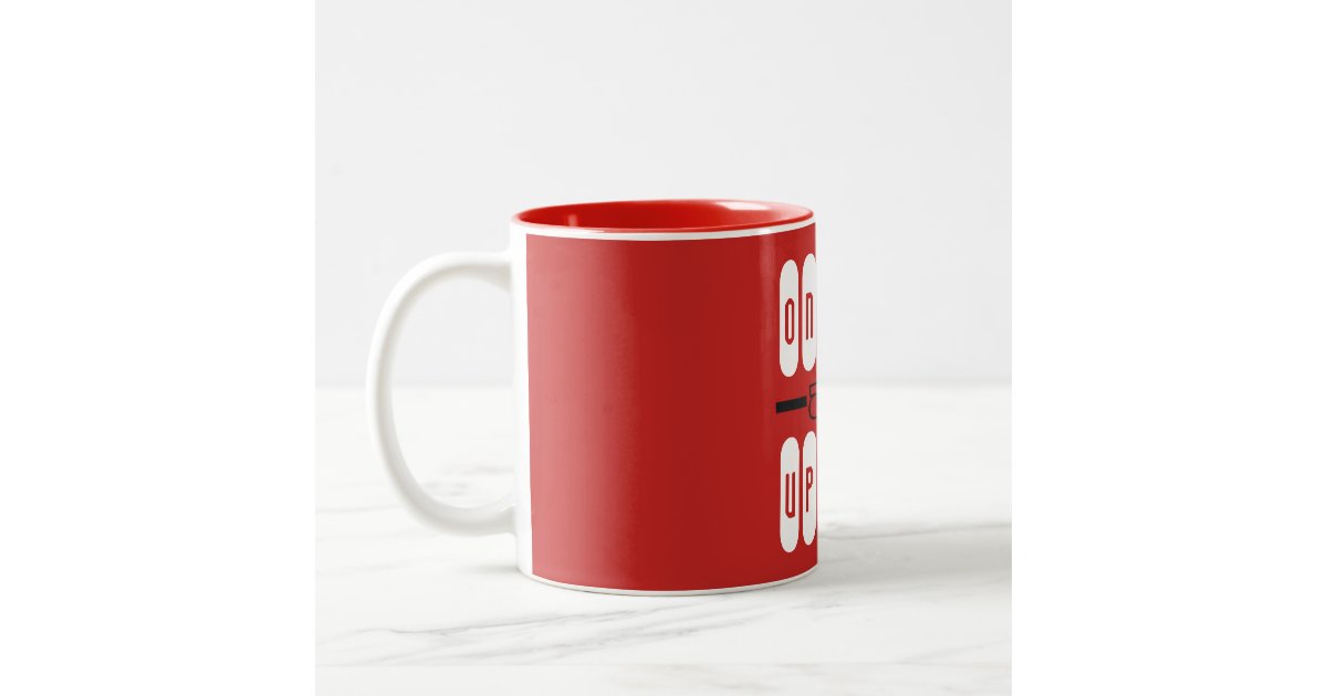 Onward And Upward Red White Motivational Quote Two Tone Coffee Mug Zazzle Com