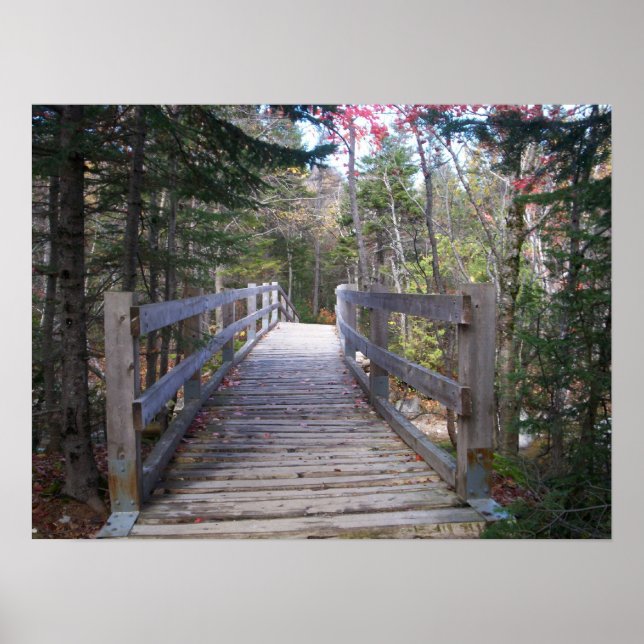 Onward Maine Wood Bridge Poster (Front)