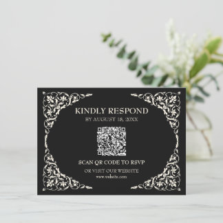 Onyx Black QR RSVP Card