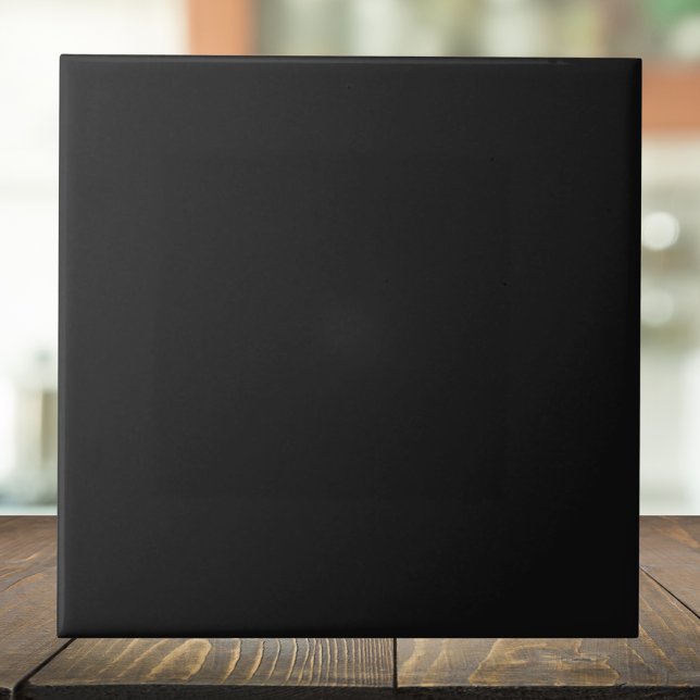 Onyx Black Solid Color | Classic Elegant Ceramic Tile (Creator Uploaded)