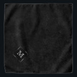 Onyx Black Velvet | Chalkboard Grunge Monogram Bandana<br><div class="desc">Dramatic moody palette with dark and rich gothic-inspired crushed velvet background from the "Moody Jewel Tones" collection. This design features a deep jewel tone grunge-inspired velvet watercolor texture. The faux metallic trim gives it a clean sophistication and tailored look. The modern contemporary mixed medium gradient adds the perfect pop of...</div>