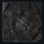 Onyx Black Velvet | Chalkboard Grunge Monogram Bandana<br><div class="desc">90s Grunge, All Grown Up! Edgy and dramatic gothic-inspired dark velvety baroque damask in deep rich hued palette creates an opulent vintage crushed velvet texture. From the luxurious and sophisticated "Moody Jewel Tones" collection, this novelty modern contemporary mixed medium unisex (yet feminine) abstract effect adds perfect pop of dusky muted,...</div>