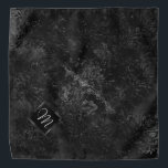 Onyx Black Velvet | Chalkboard Grunge Monogram Bandana<br><div class="desc">90s Grunge, All Grown Up! Edgy and dramatic gothic-inspired dark velvety baroque damask in deep rich hued palette creates an opulent vintage crushed velvet texture. From the luxurious and sophisticated "Moody Jewel Tones" collection, this novelty modern contemporary mixed medium unisex (yet feminine) abstract effect adds perfect pop of dusky muted,...</div>