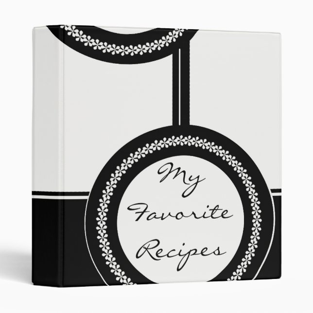 Onyx Circles Recipe Book Binder (Front/Spine)