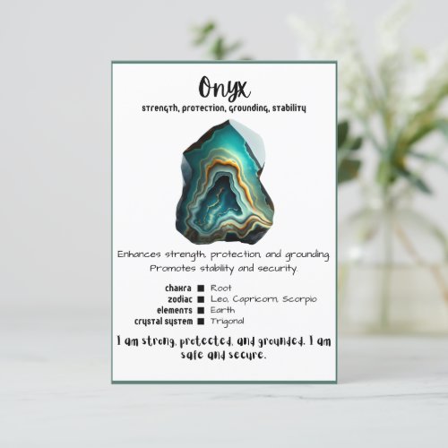 Onyx Crystal Meaning Card
