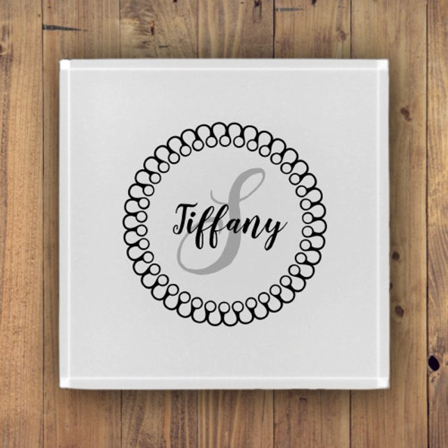 Onyx Decorative Circle Monogram Paperweight (Onyx Decorative Circle Monogram Paperweight)