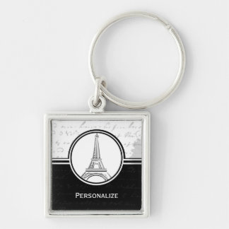 Onyx Eiffel Tower Keychain