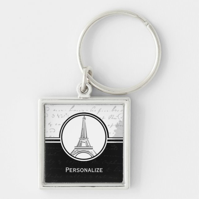 Onyx Eiffel Tower Keychain (Front)