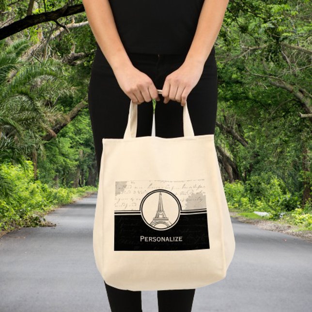 Onyx Eiffel Tower  Tote Bag (Onyx Eiffel Tower Tote Bag)