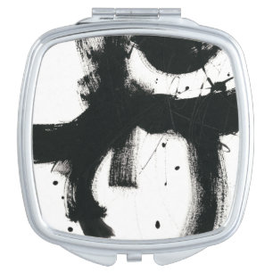 Onyx Gesture - Black Paint Strokes Compact Mirror