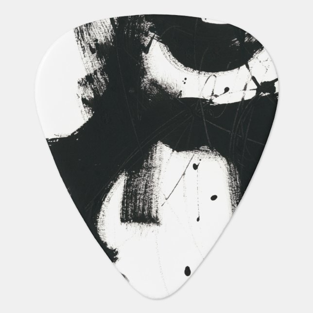 Onyx Gesture - Black Paint Strokes Guitar Pick (Front)