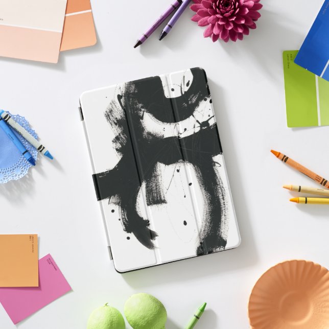 Onyx Gesture - Black Paint Strokes iPad Pro Cover (Desk)