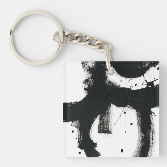Onyx Gesture - Black Paint Strokes Keychain (Front)