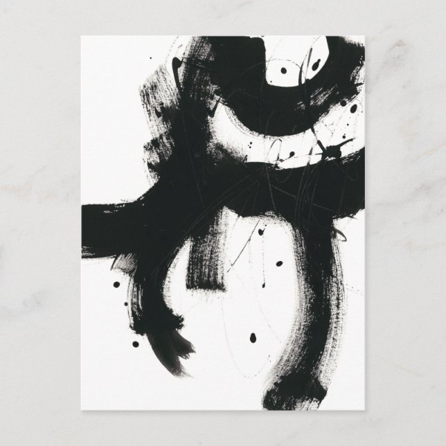 Onyx Gesture - Black Paint Strokes Postcard (Front)