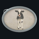 Onyx & Ivory Cow Belt Buckle<br><div class="desc">Design by Nicole King ©2013 Custom Designs Available</div>