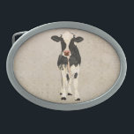 Onyx & Ivory Cow Belt Buckle<br><div class="desc">Design by Nicole King ©2013 Custom Designs Available</div>