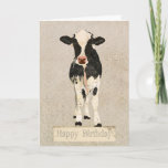 Onyx &amp; Ivory Cow Birthday  Card at Zazzle
