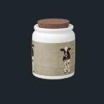 Onyx & Ivory Cows Cookie Jar<br><div class="desc">Design by Nicole King ©2013 Custom designs available</div>