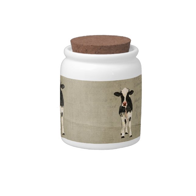 Onyx & Ivory Cows Cookie Jar (Right)