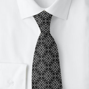 Onyx Leaves & Lines Neck Tie