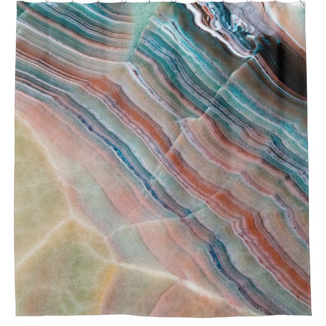 onyx marble texture background of natural stonesto shower curtain (Front)