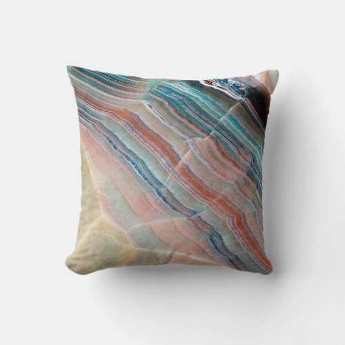 onyx marble texture background of natural stonesto throw pillow