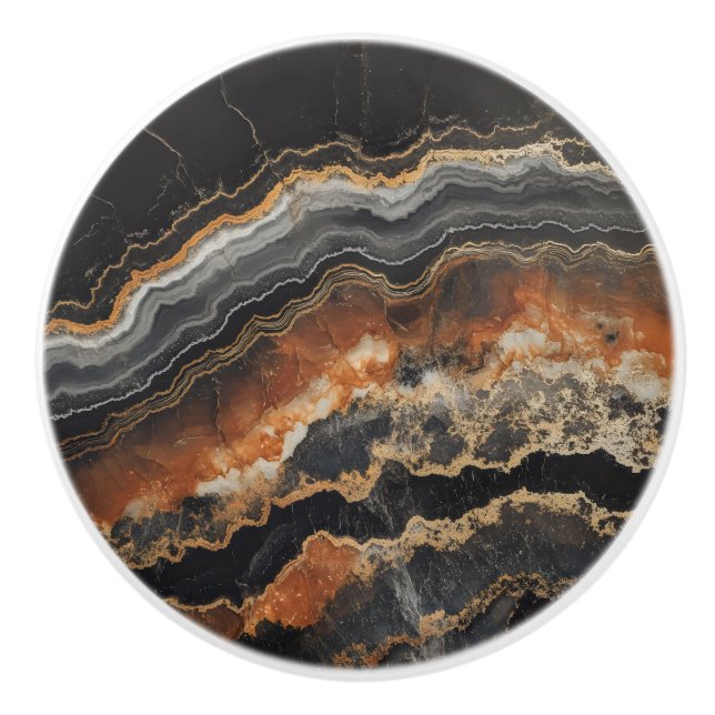 Onyx Natural Gem Pattern Ceramic Knob (Front)