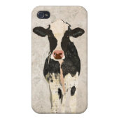 Onyx & Pearl Cow Damask i iPhone Case (Back)