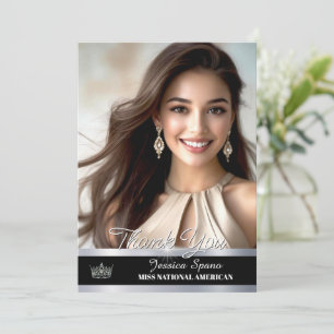 Onyx Shine Thank You Card for Pageant Titleholders