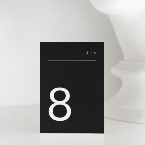Onyx Tuxedo Simple Plain Modern Premium Elegant Table Number