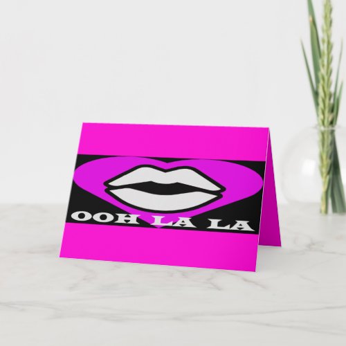 OO La La design pink and black beauty theme French Card