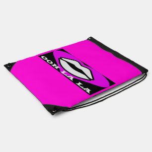 OO La La design pink and black beauty theme French Drawstring Bag