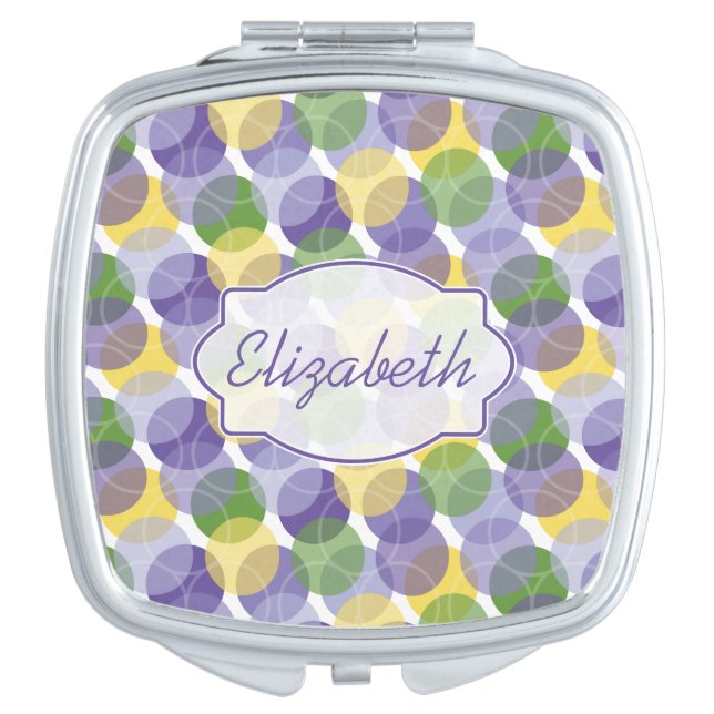 Oodles of Dots Personalized Compact Mirror - Cool (Front)