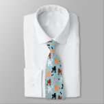 Oodles Of Poodles And Bows Pattern Blue Neck Tie at Zazzle