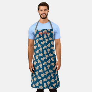 Oodles Of Poodles (White on Blue) Apron