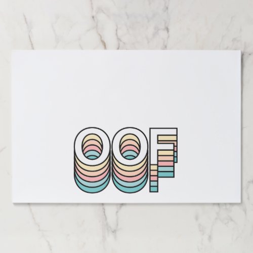 OOF Pastel Retro Aesthetic Modern Typography Paper Pad