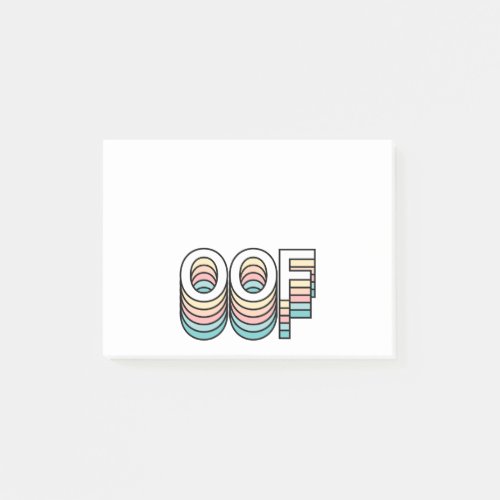 OOF Pastel Retro Aesthetic Modern Typography Post_it Notes