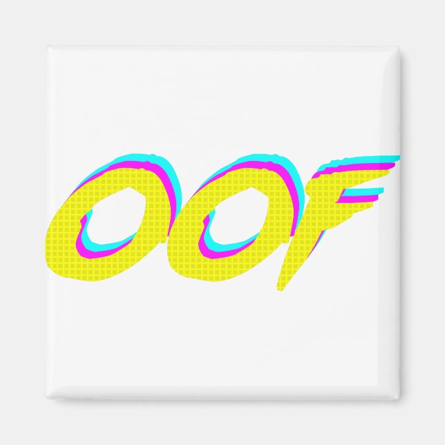 OOF Retro Neon Graphic Magnet (Front)