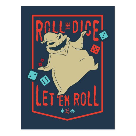 oogie boogie roll the dice postcard zazzlecom