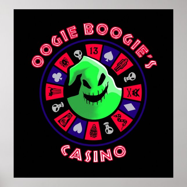 Oogie Boogies Casino  Roulette Wheel in Black Ligh Poster (Front)