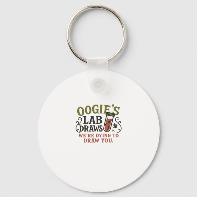 Oogie�s Lab Draws � Funny Halloween Phlebotomist & Keychain (Front)