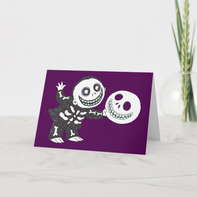 Oogie's Boys | Barrel Holding Mask Holiday Card (Front)